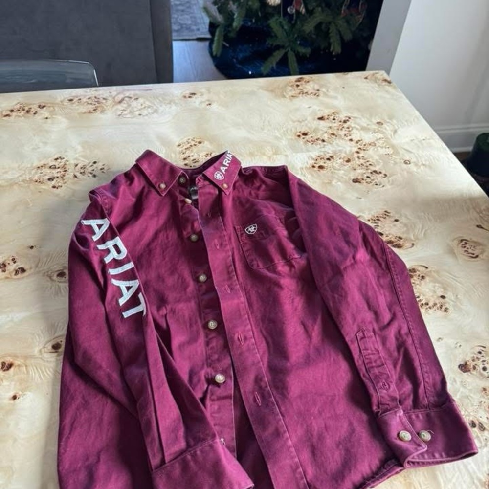 Ariat Maroon Logo Button-Up Shirt